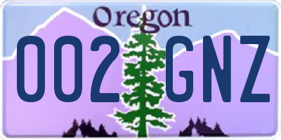 OR license plate 002GNZ