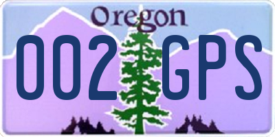OR license plate 002GPS