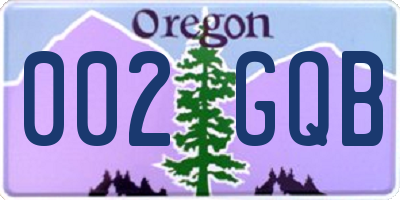 OR license plate 002GQB
