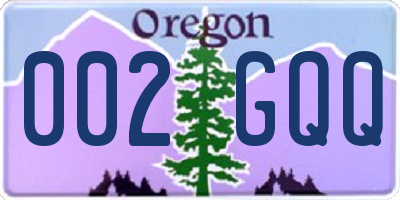 OR license plate 002GQQ