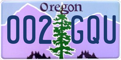 OR license plate 002GQU