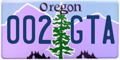 OR license plate 002GTA