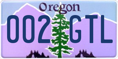 OR license plate 002GTL