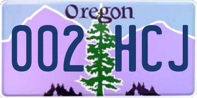 OR license plate 002HCJ