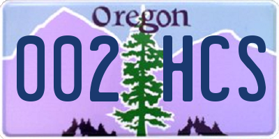 OR license plate 002HCS