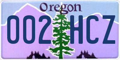 OR license plate 002HCZ