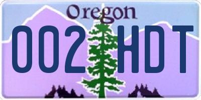 OR license plate 002HDT