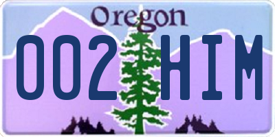 OR license plate 002HIM