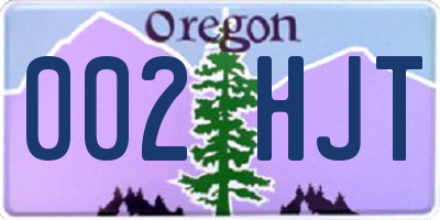 OR license plate 002HJT