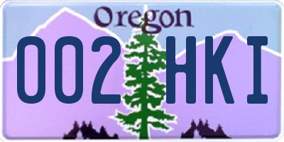 OR license plate 002HKI