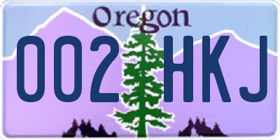 OR license plate 002HKJ