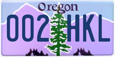 OR license plate 002HKL