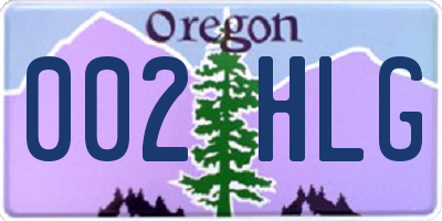 OR license plate 002HLG