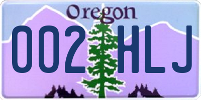 OR license plate 002HLJ