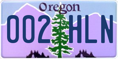 OR license plate 002HLN