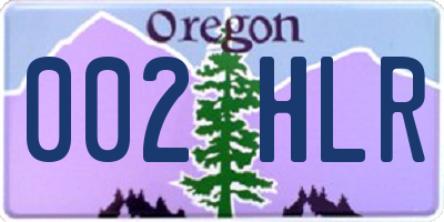 OR license plate 002HLR