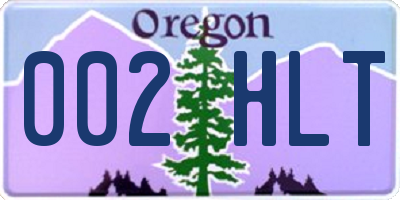 OR license plate 002HLT