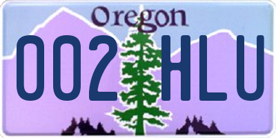 OR license plate 002HLU