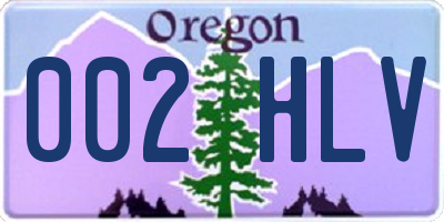 OR license plate 002HLV