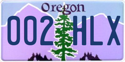 OR license plate 002HLX