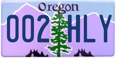 OR license plate 002HLY