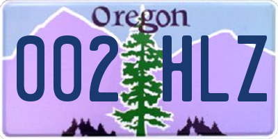 OR license plate 002HLZ