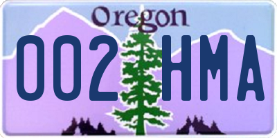 OR license plate 002HMA