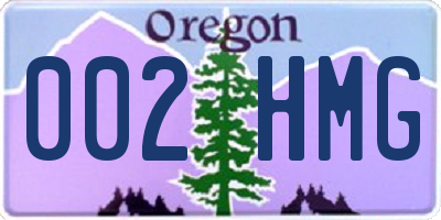 OR license plate 002HMG