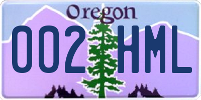 OR license plate 002HML