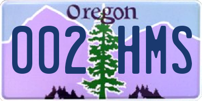 OR license plate 002HMS