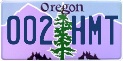 OR license plate 002HMT