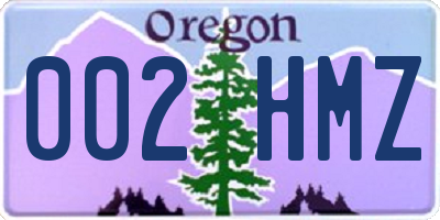 OR license plate 002HMZ