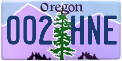 OR license plate 002HNE