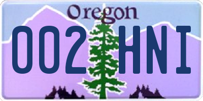 OR license plate 002HNI