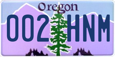 OR license plate 002HNM