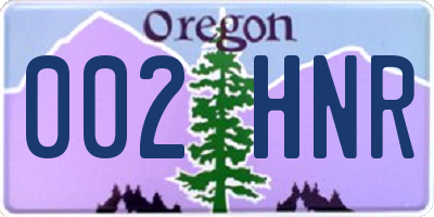 OR license plate 002HNR