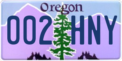 OR license plate 002HNY
