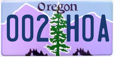OR license plate 002HOA