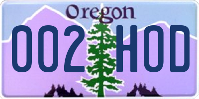 OR license plate 002HOD