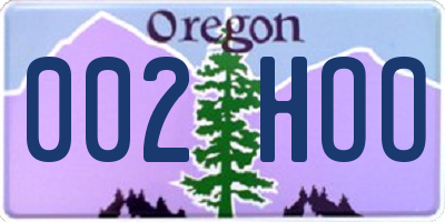 OR license plate 002HOO