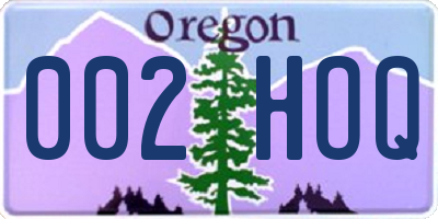 OR license plate 002HOQ