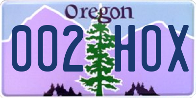 OR license plate 002HOX