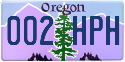 OR license plate 002HPH
