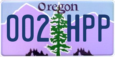 OR license plate 002HPP