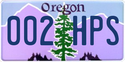 OR license plate 002HPS