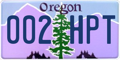 OR license plate 002HPT