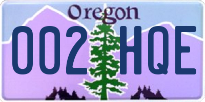 OR license plate 002HQE