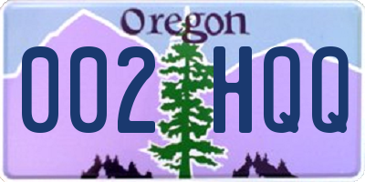 OR license plate 002HQQ