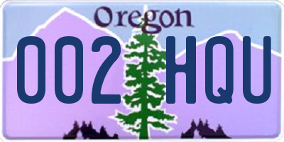 OR license plate 002HQU