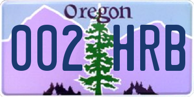 OR license plate 002HRB